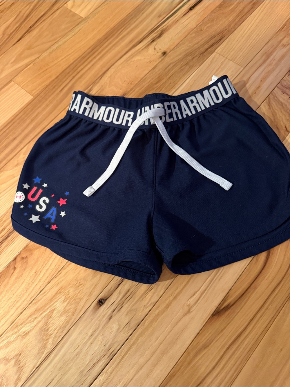 Under Armour Navy USA Logo Athletic Shorts